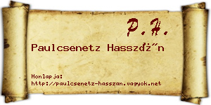 Paulcsenetz Hasszán névjegykártya